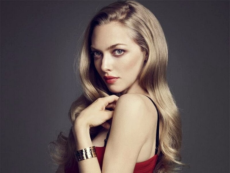 Woman with Blonde Hair — Gray, Dramatic, Photograph, Red Top
