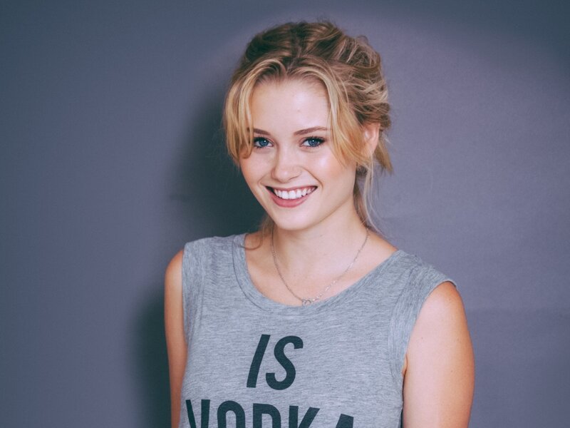 Woman with Blonde Hair — Gray, Friendly, Photograph