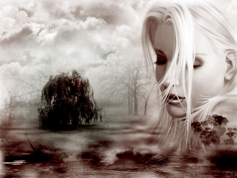 Woman with Blonde Hair — Gray, Melancholic