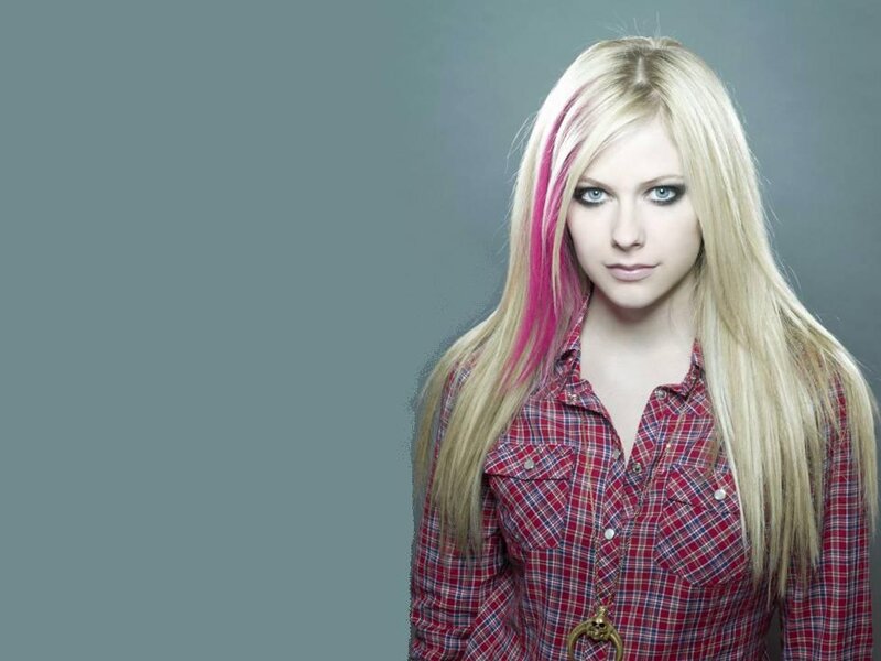 Woman with Blonde Hair — Gray, Neutral, Photograph, Plaid Shirt