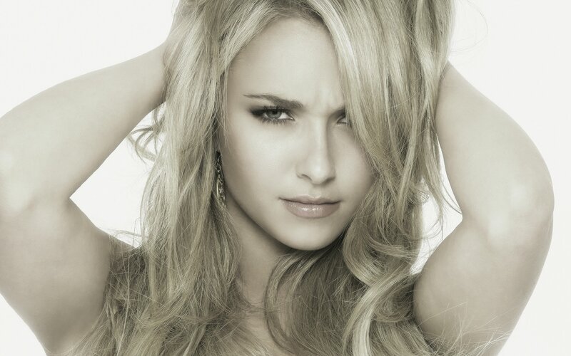 Woman with Blonde Hair — Gray, Serious, Photograph, Ears