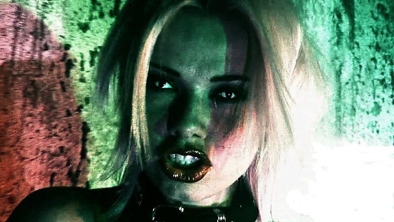 Woman with Blonde Hair — Green, Dramatic