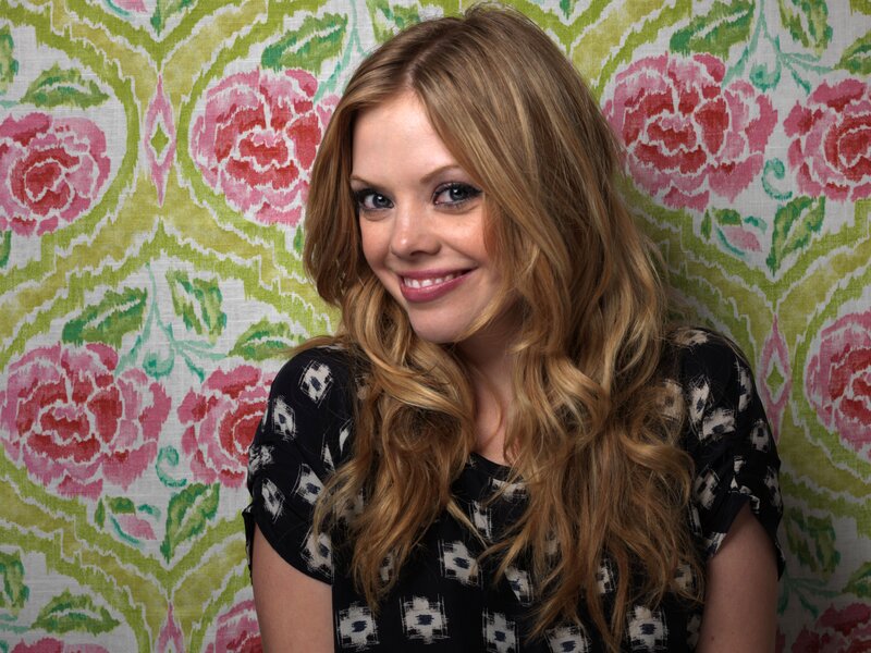Woman with Blonde Hair — Green, Friendly, Photograph, Floral Wallpaper