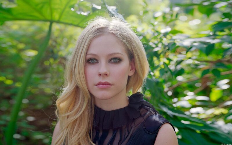Woman with Blonde Hair — Green, Serene, Afternoon, Photograph, Green Leaves, Black Top
