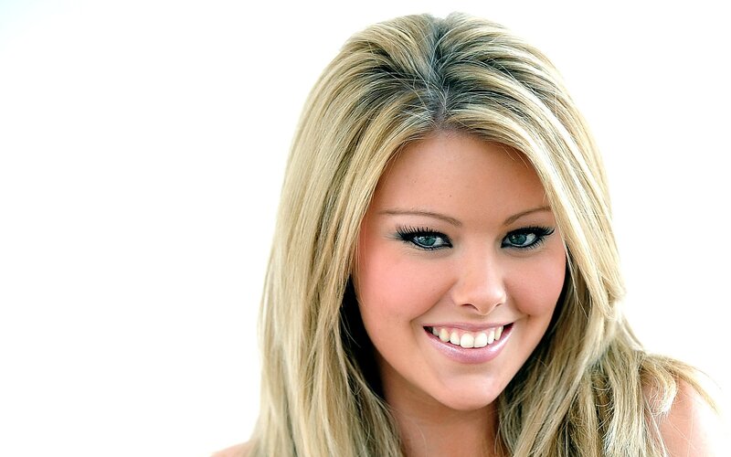 Woman with Blonde Hair — Happy, Photograph, Eyes, Smile