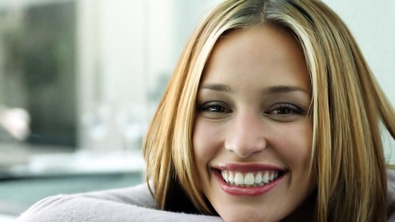 Woman with Blonde Hair — Happy, Photograph, Smile, Window