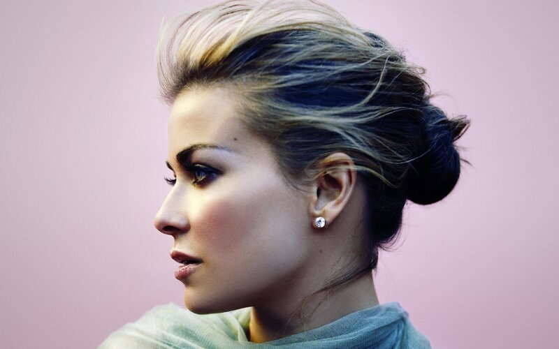 woman with blonde hair in bun