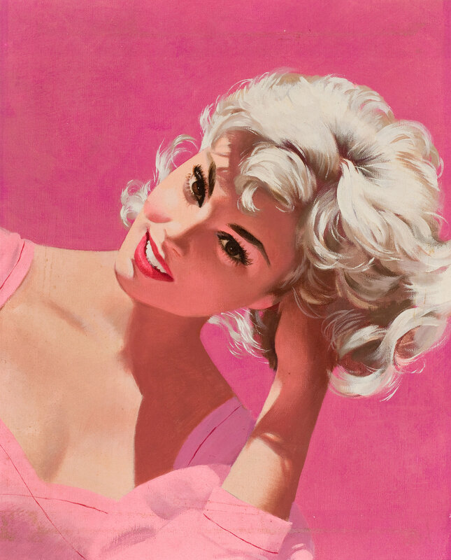 woman with blonde hair in pink
