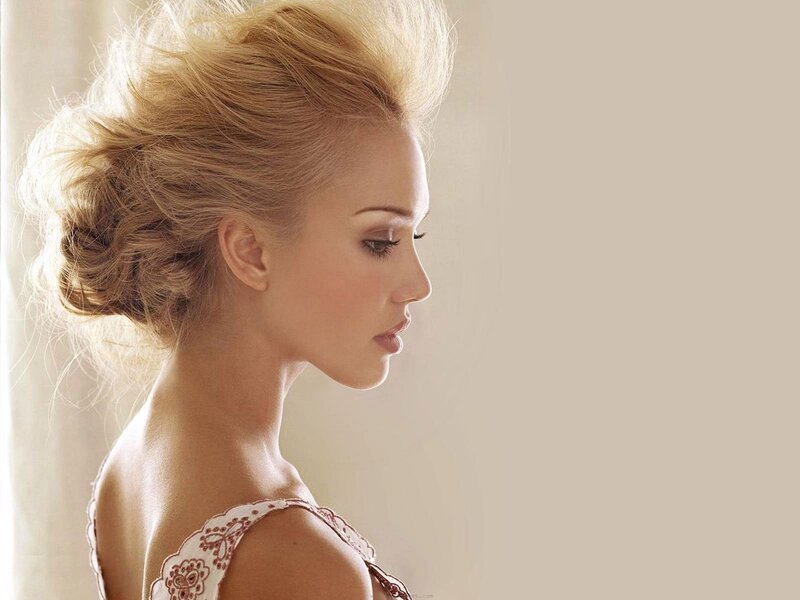 woman with blonde hair in profile