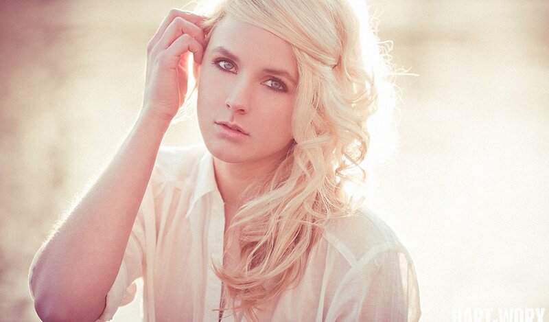 woman with blonde hair in sunlight