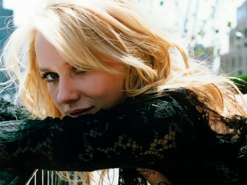 Woman with Blonde Hair — Natural, Afternoon, Photograph, Black Lace