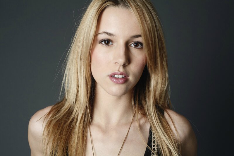 Woman with Blonde Hair — Necklace, Black Top
