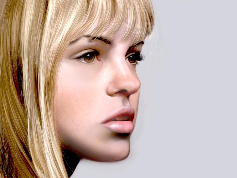Woman with Blonde Hair — Neutral, Digital Art, Face
