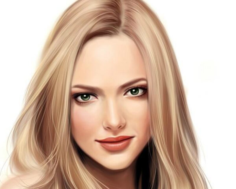 Woman with Blonde Hair — Neutral, Digital Art, Green Eyes, Blonde Hair