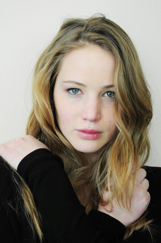 Woman with Blonde Hair — Neutral, Photograph, Black Shirt, Black