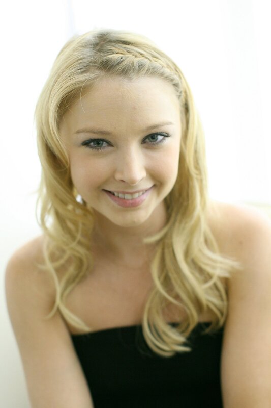 Woman with Blonde Hair — Neutral, Photograph, Blonde Hair, Black Top, Smile