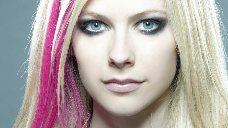 Woman with Blonde Hair — Neutral, Photograph, Blonde Hair, Pink Streaks, Blue Eyes