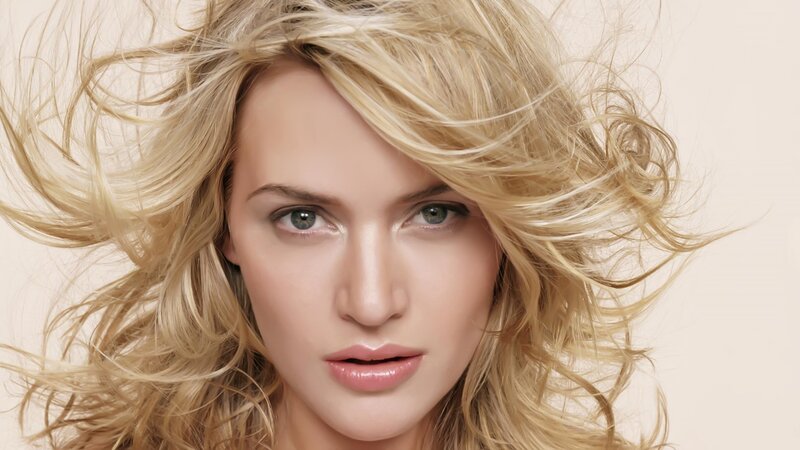 Woman with Blonde Hair — Neutral, Photograph, Eyes, Beige