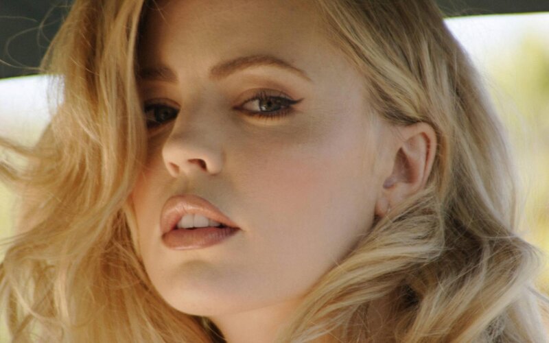 Woman with Blonde Hair — Neutral, Photograph, Eyes, Car Interior