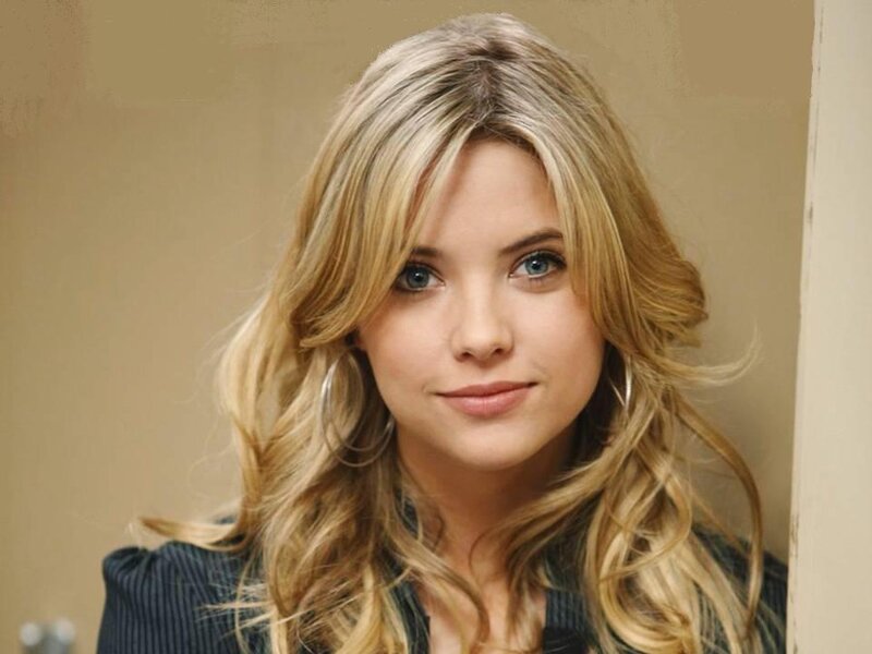 Woman with Blonde Hair — Neutral, Photograph, Hoop Earrings, Blonde Hair