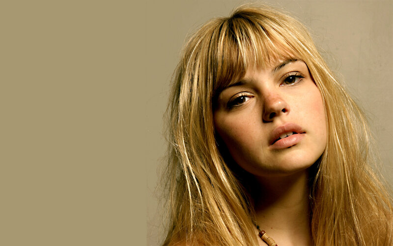 Woman with Blonde Hair — Neutral, Photograph, Necklace, Beige