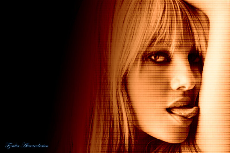 Woman with Blonde Hair — Orange, Dramatic, Photograph, Face