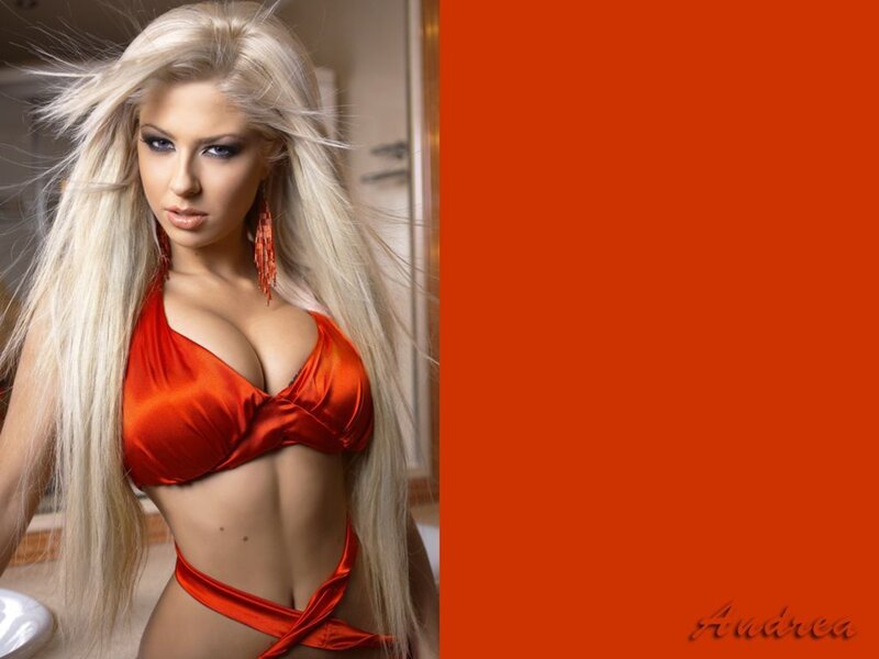 Woman with Blonde Hair — Orange, Dramatic, Photograph, Red Bikini