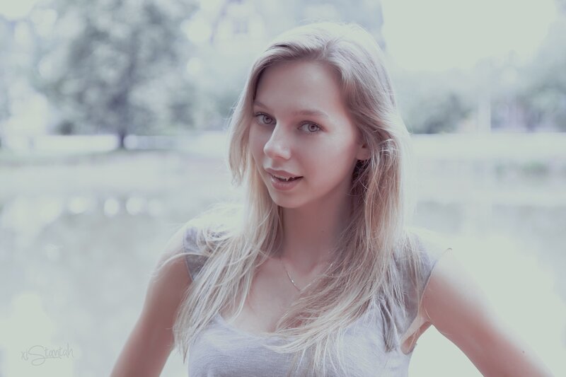woman with blonde hair outdoors