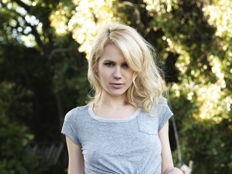 woman with blonde hair outdoors