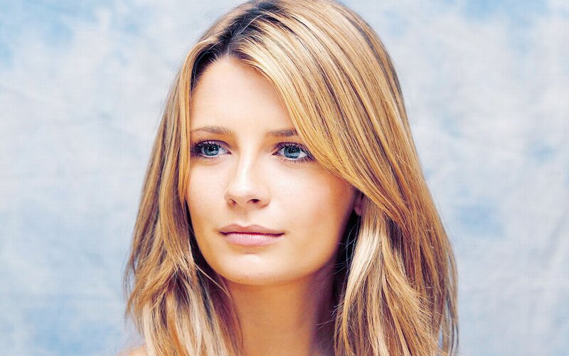 Woman with Blonde Hair — Photograph, Blue