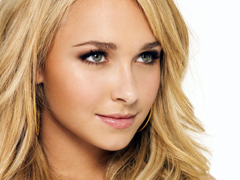 Woman with Blonde Hair — Photograph, Gold Hoop Earrings