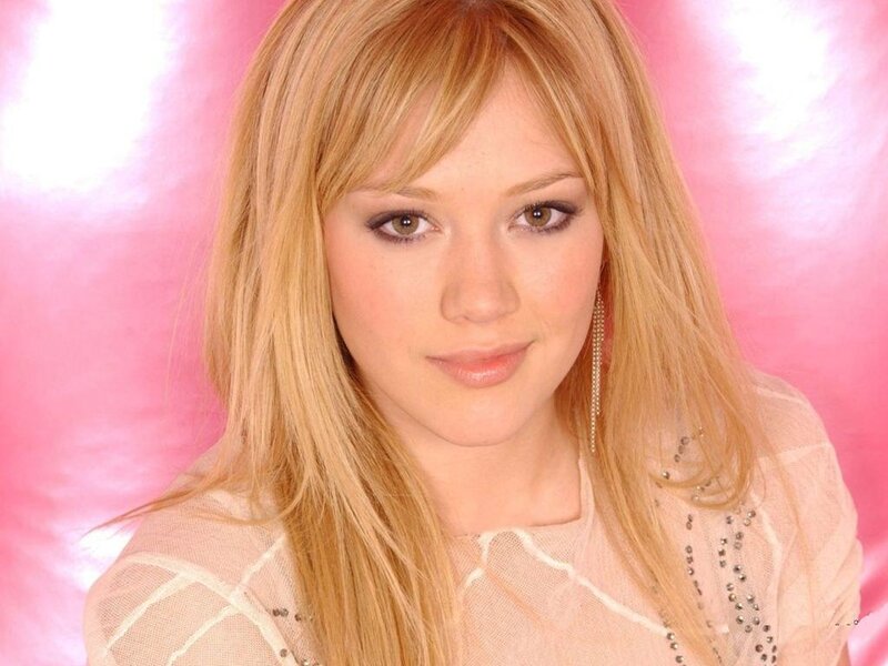 Woman with Blonde Hair — Pink, Calm, Photograph, Blonde Hair, Pink Background
