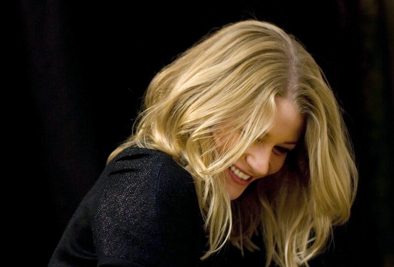 Woman with Blonde Hair — Playful, Photograph, Blonde Hair, Black Jacket