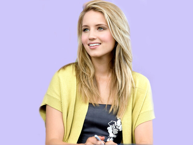 Woman with Blonde Hair — Purple, Calm, Photograph