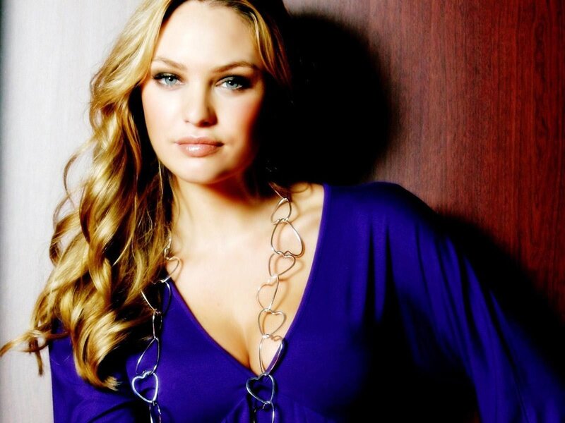 Woman with Blonde Hair — Purple, Dramatic, Photograph, Purple Dress, Heart Necklace