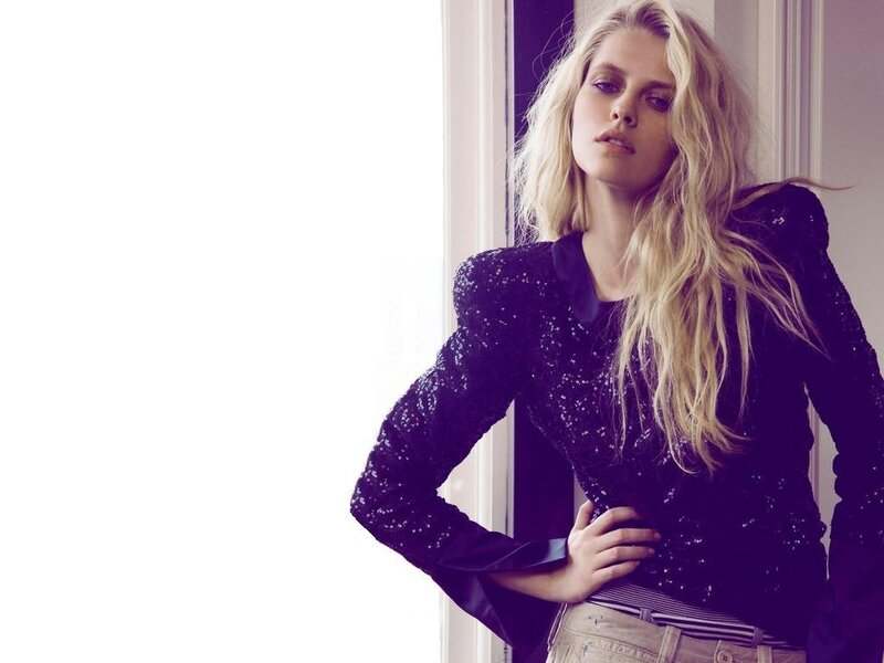 Woman with Blonde Hair — Purple, Dramatic, Photograph, Sequined Top, Window
