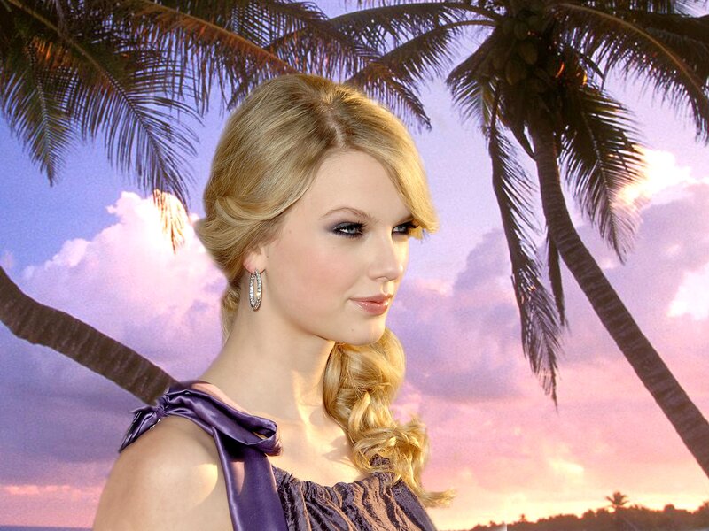 Woman with Blonde Hair — Purple, Serene, Sunset