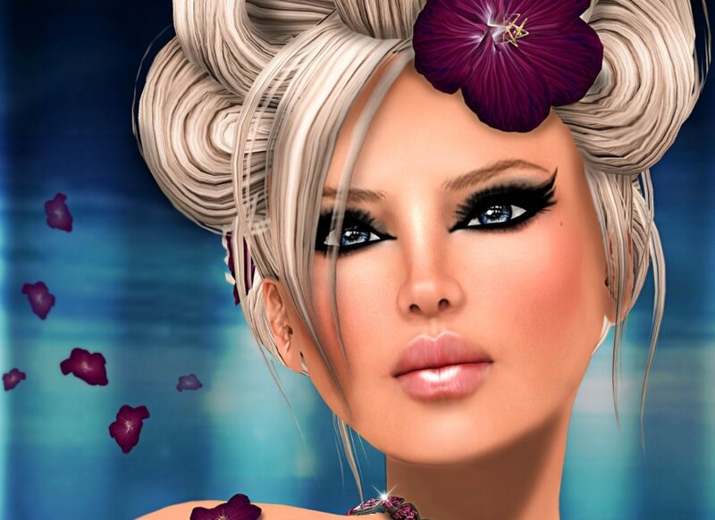 Woman with Blonde Hair — Purple, Serene