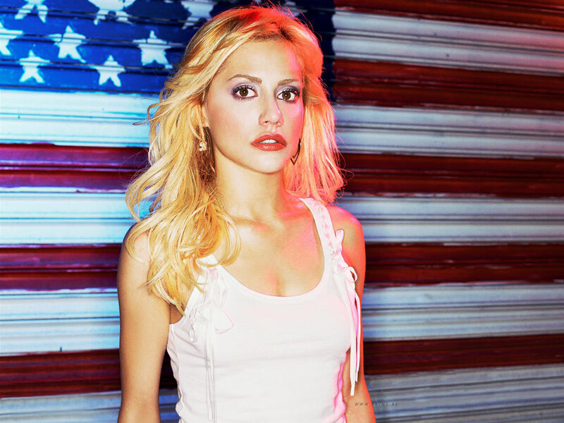 Woman with Blonde Hair — Red, Dramatic, Photograph, American Flag