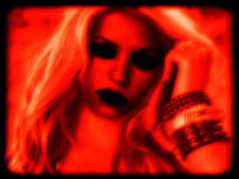 Woman with Blonde Hair — Red, Dramatic, Photograph, Hand