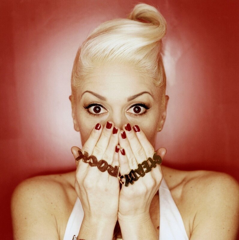 Woman with Blonde Hair — Red, Dramatic, Photograph, Hands, Red Background
