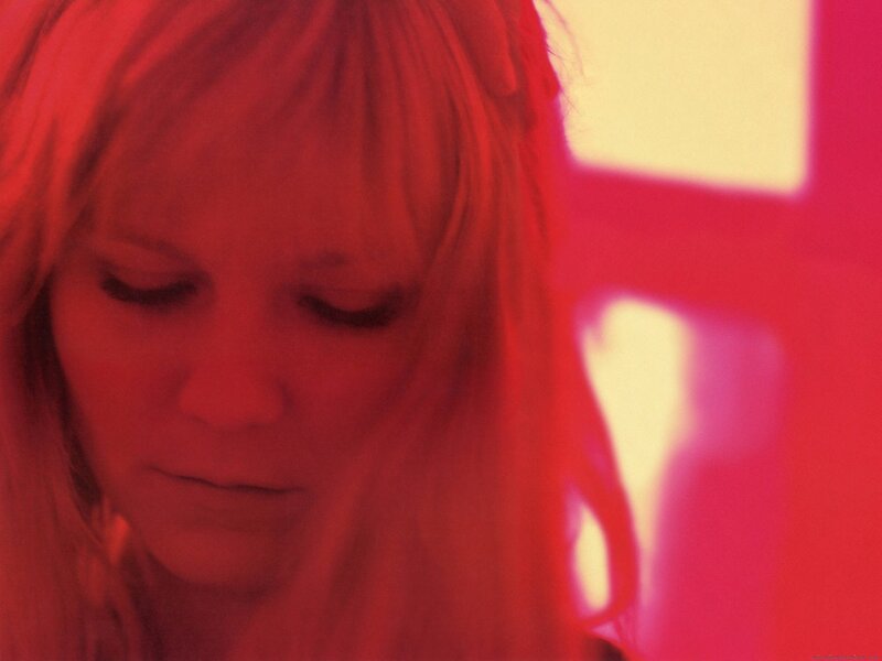 Woman with Blonde Hair — Red, Dramatic, Photograph, Light, Yellow