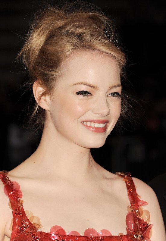Woman with Blonde Hair — Red, Happy, Photograph, Red Dress, Hair Accessory