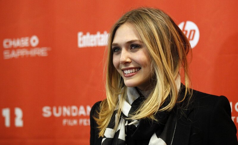 Woman with Blonde Hair — Red, Neutral, Photograph, Red Backdrop
