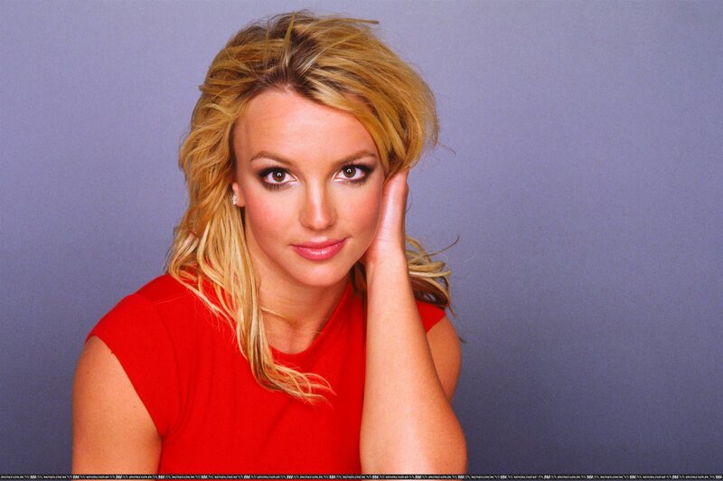 Woman with Blonde Hair — Red, Neutral, Photograph, Red Shirt, Hand on Face