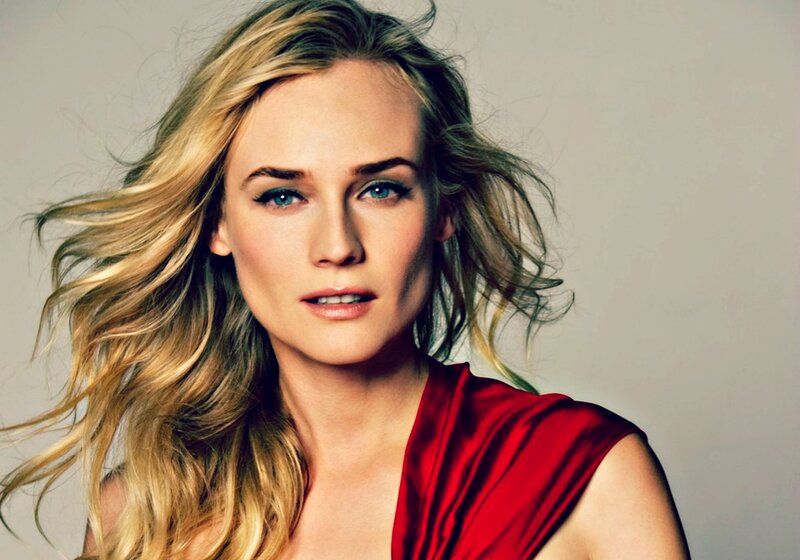 Woman with Blonde Hair — Red, Serious, Photograph, Red Dress