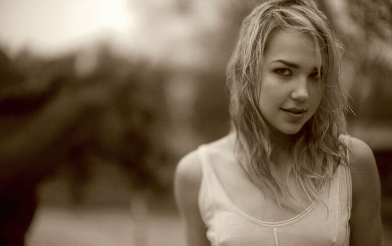 Woman with Blonde Hair — Sepia, Contemplative