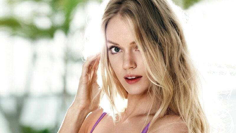 Woman with Blonde Hair — Serene, Afternoon, Photograph, Blonde Hair, Purple Top