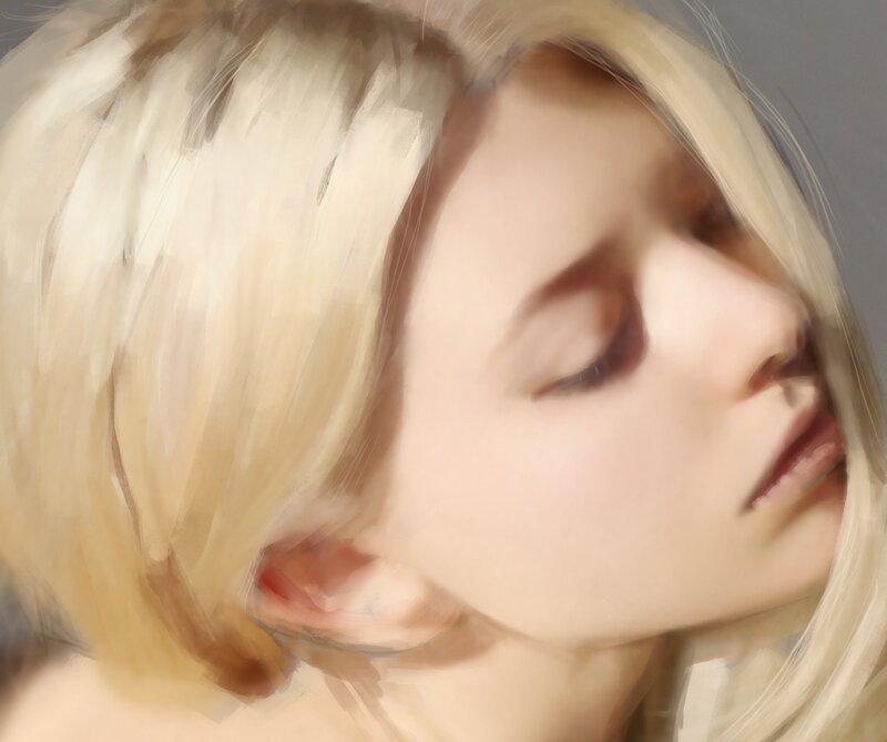 Woman with Blonde Hair — Serene, Digital Art, Ear
