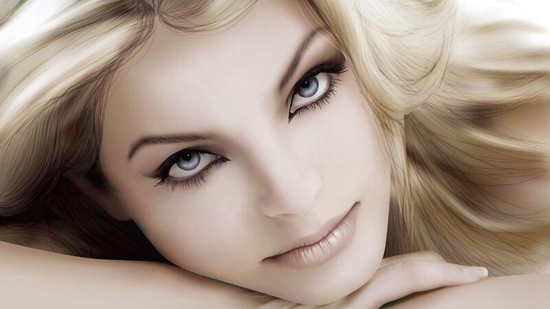 Woman with Blonde Hair — Serene, Digital Art